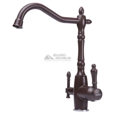 GLOBUS LUX Смеситель для питьевой воды двухрычажный GLLR-1000-6-MARONE