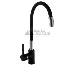 GLOBUS LUX Смеситель для кухни однорычажный с гибким изливом LAZER GLLR-0203SB-1-ONIX