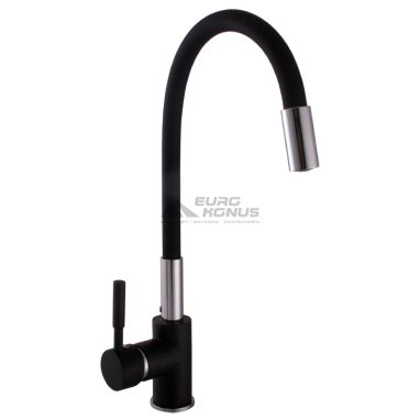 GLOBUS LUX Смеситель для кухни однорычажный с гибким изливом LAZER GLLR-0203SB-1-ONIX