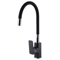 GLOBUS LUX Смеситель для кухни однорычажный с гибким изливом Milano GLM-203LR-1-ONIX