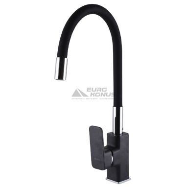 GLOBUS LUX Смеситель для кухни однорычажный с гибким изливом Milano GLM-203LR-1-ONIX
