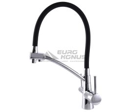 GLOBUS LUX Смеситель для питьевой воды двухрычажный с гибким изливом GLLR-0700