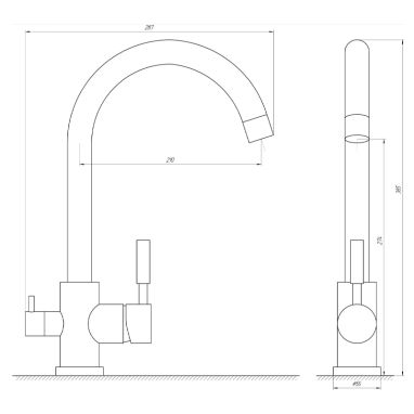 GLOBUS LUX Смеситель для питьевой воды двухрычажный GLLR-0333-1-ONIX