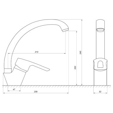 GLOBUS LUX Смеситель для кухни однорычажный SEVA GLSV-0103S