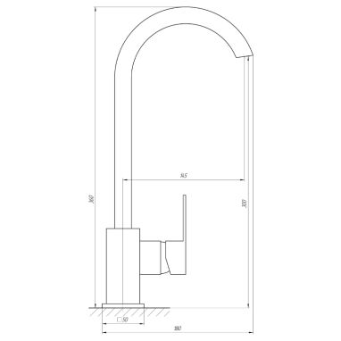 GLOBUS LUX Смеситель для кухни однорычажный Milano GLM-203SQ