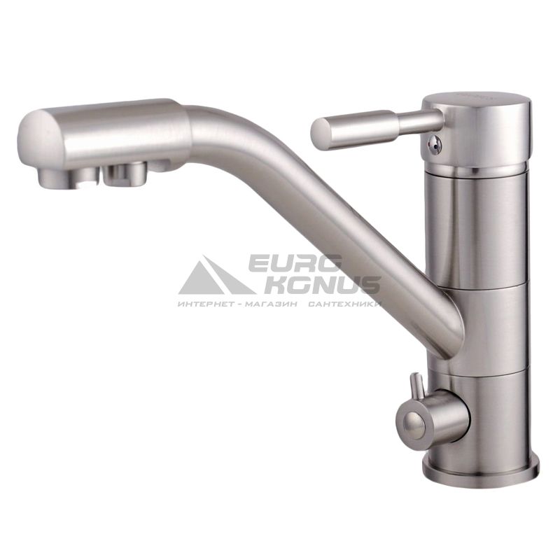GLOBUS LUX Смеситель для питьевой воды двухрычажный GLLR-0555-8-STSTEEL