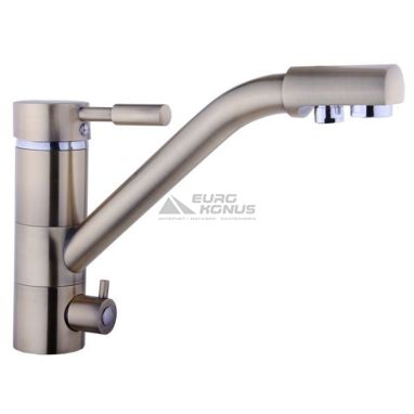 GLOBUS LUX Смеситель для питьевой воды двухрычажный GLLR-0555-BBRONZ