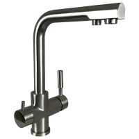 GLOBUS LUX Смеситель для питьевой воды двухрычажный GLLR-0888-8-STSTEEL
