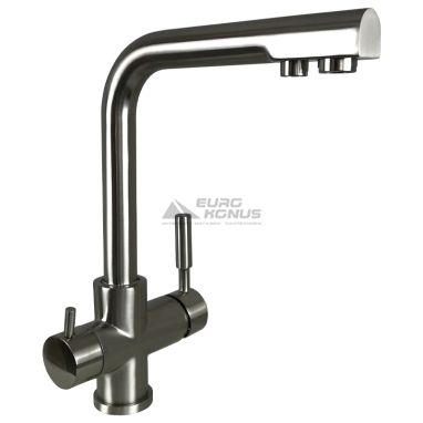GLOBUS LUX Смеситель для питьевой воды двухрычажный GLLR-0888-8-STSTEEL