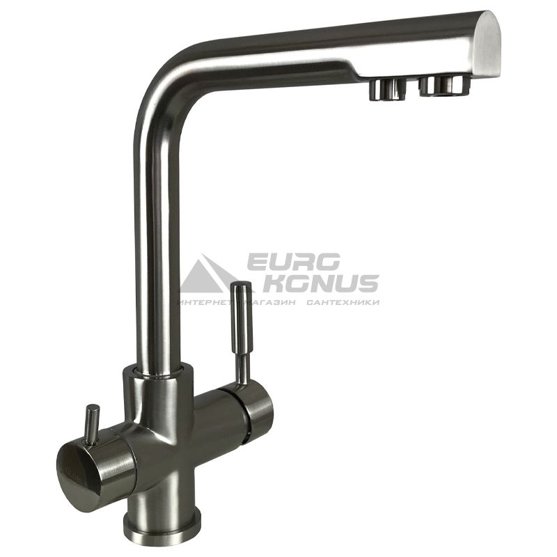 GLOBUS LUX Смеситель для питьевой воды двухрычажный GLLR-0888-8-STSTEEL