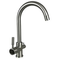 GLOBUS LUX Смеситель для питьевой воды двухрычажный GLLR-0333-8-StSTEEL