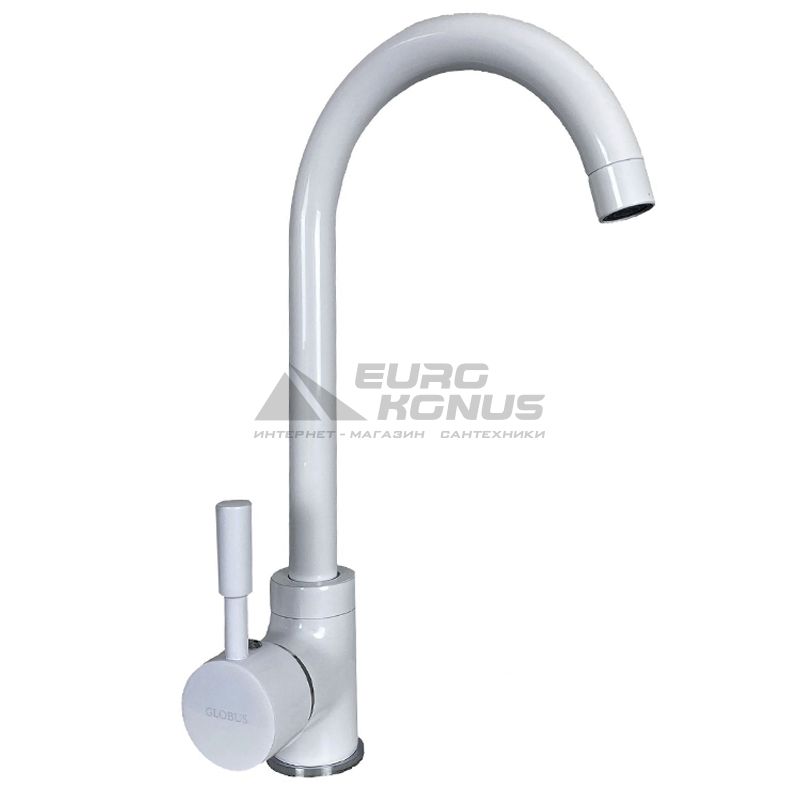 GLOBUS LUX Смеситель для кухни однорычажный LAZER GLLR-0103 S-WHITE