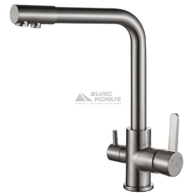 GLOBUS LUX Смеситель для питьевой воды двухрычажный GLLR-0444-8-STSTEEL