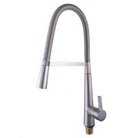 GLOBUS LUX Смеситель для кухни однорычажный с гибким изливом LAZER GLLR-1032-StSTEEL