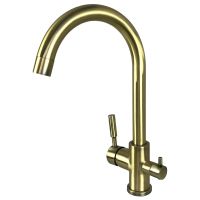 GLOBUS LUX Смеситель для питьевой воды двухрычажный GLLR-0333-9-BRONZE