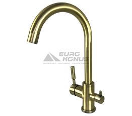 GLOBUS LUX Смеситель для питьевой воды двухрычажный GLLR-0333-9-BRONZE