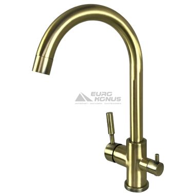 GLOBUS LUX Смеситель для питьевой воды двухрычажный GLLR-0333-9-BRONZE
