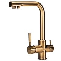 GLOBUS LUX Смеситель для питьевой воды двухрычажный GLLR-0888-BRONZE