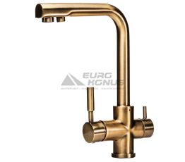 GLOBUS LUX Смеситель для питьевой воды двухрычажный GLLR-0888-BRONZE