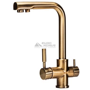 GLOBUS LUX Смеситель для питьевой воды двухрычажный GLLR-0888-BRONZE