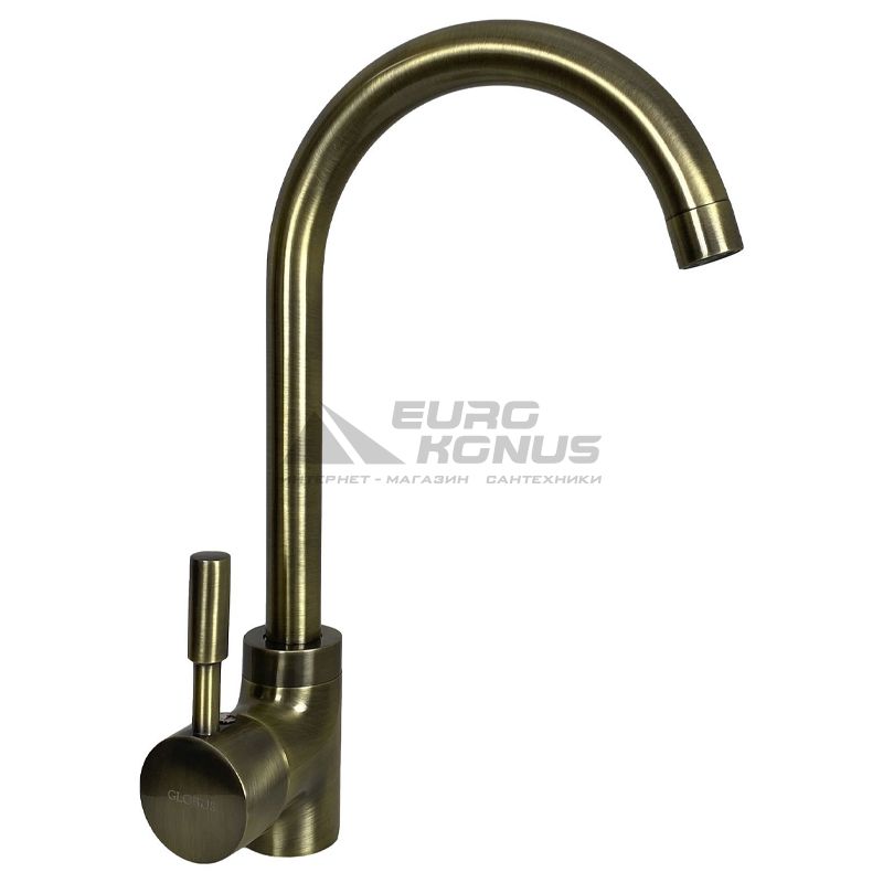 GLOBUS LUX Смеситель для кухни однорычажный LAZER GLLR-0103 S-BRONZE