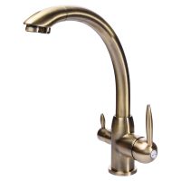 GLOBUS LUX Смеситель для питьевой воды двухрычажный GLLR-0777-9-BRONZE