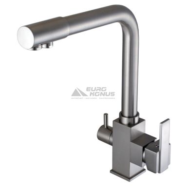 GLOBUS LUX Смеситель для питьевой воды двухрычажный GLLR-0100-8-STSTEEL