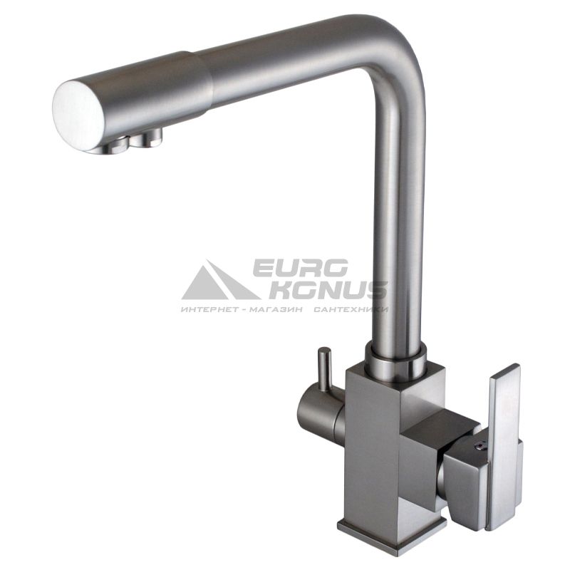 GLOBUS LUX Смеситель для питьевой воды двухрычажный GLLR-0100-8-STSTEEL