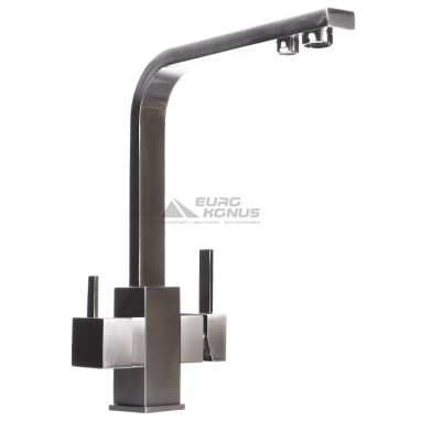 GLOBUS LUX Смеситель для питьевой воды двухрычажный GLLR-0111-8-STSTEEL