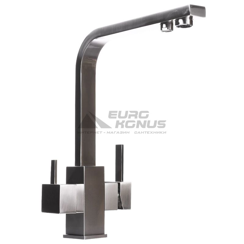 GLOBUS LUX Смеситель для питьевой воды двухрычажный GLLR-0111-8-STSTEEL