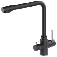 GRANADO Смеситель для кухни на две воды двухрычажный Badalona black shine (gz0401)