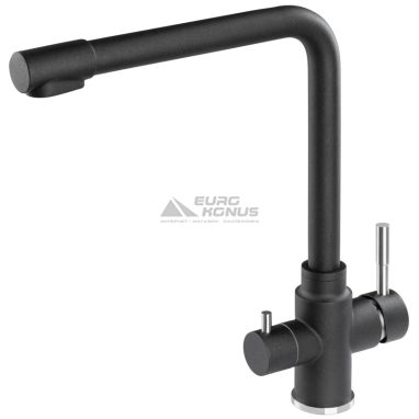 GRANADO Смеситель для кухни на две воды двухрычажный Badalona black shine (gz0401)