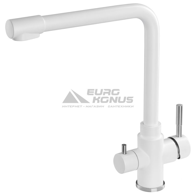 GRANADO Смеситель для кухни на две воды двухрычажный Badalona white (gz0405)