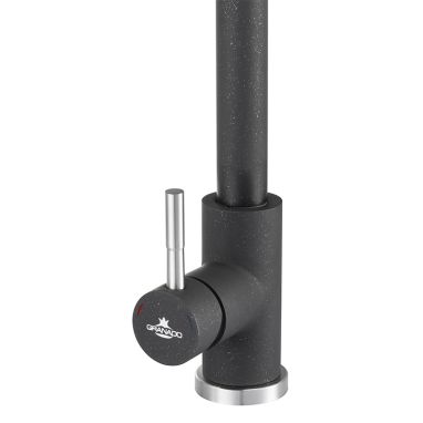 GRANADO Смеситель для кухни однорычажный с выдвижным изливом CAMPO black shine (gz0501)