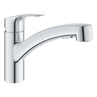GROHE Смеситель для кухни однорычажный с выносным шлангом EUROSMART NEW хром (30305001)