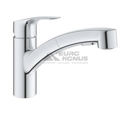 GROHE Смеситель для кухни однорычажный с выносным шлангом EUROSMART NEW хром (30305001)
