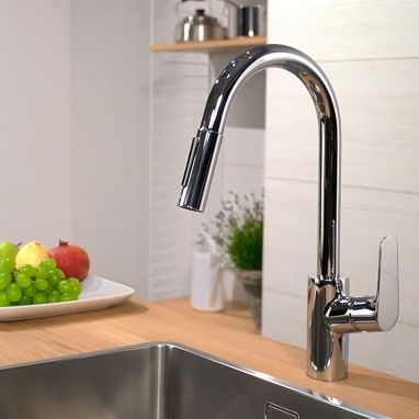 HANSGROHE Смеситель для кухни однорычажный с выносным шлангом Focus (31815000)