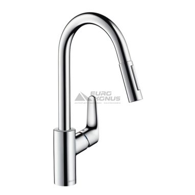 HANSGROHE Смеситель для кухни однорычажный с выносным шлангом Focus (31815000)
