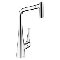 HANSGROHE Смеситель для кухни однорычажный с выносным шлангом Metris (14820000)