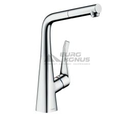 HANSGROHE Смеситель для кухни однорычажный с выносным шлангом Metris (14821000)