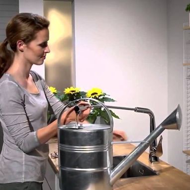 HANSGROHE Смеситель для кухни однорычажный с выносным шлангом Metris (14821000)