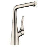 HANSGROHE Смеситель для кухни однорычажный с выносным шлангом Metris (14821800)