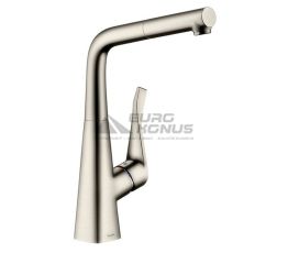 HANSGROHE Смеситель для кухни однорычажный с выносным шлангом Metris (14821800)