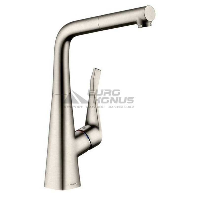 HANSGROHE Смеситель для кухни однорычажный с выносным шлангом Metris (14821800)