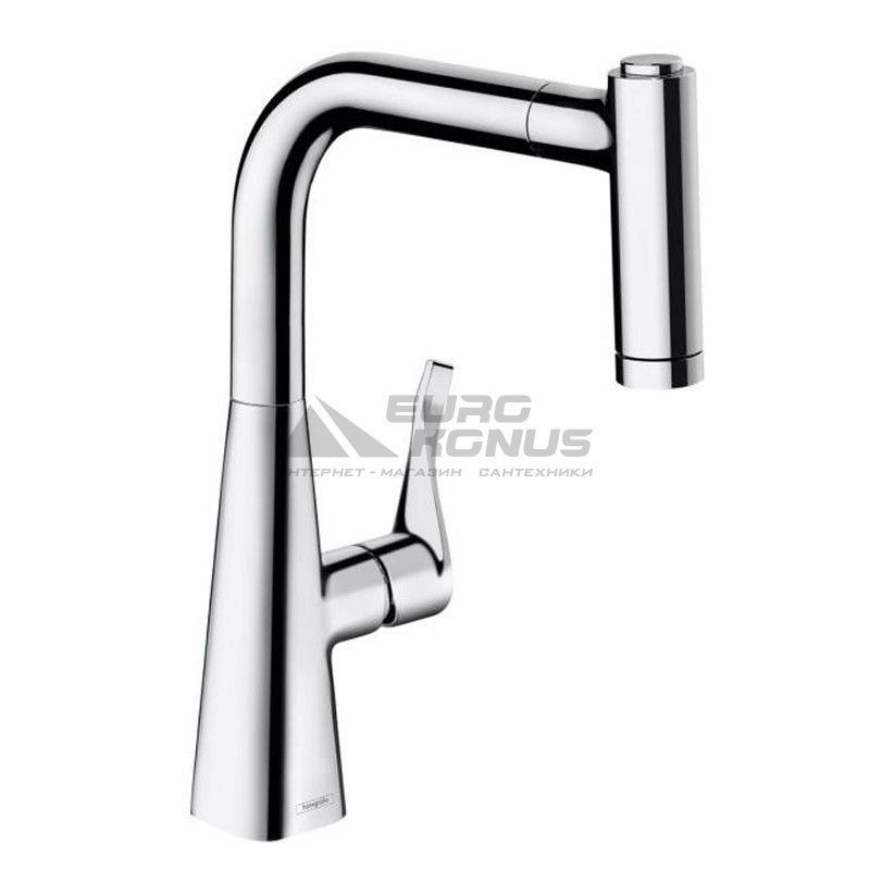 HANSGROHE Смеситель для кухни однорычажный с выносным шлангом Metris (14834000)