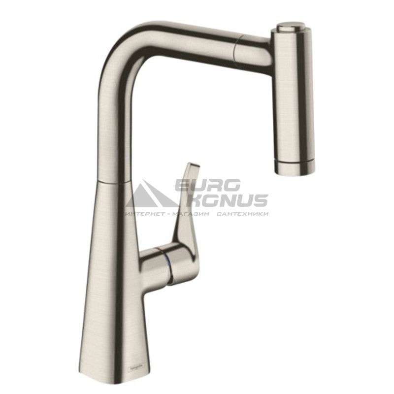 HANSGROHE Смеситель для кухни однорычажный с выносным шлангом Metris (14834800)