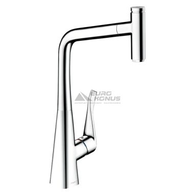 HANSGROHE Смеситель для кухни однорычажный с выносным шлангом Metris Select (14884000)