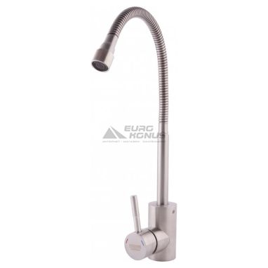 KRONER Смеситель для кухни однорычажный с гибким изливом KRP Edelstahl Klassisch-ESG035-1 (CV023002)