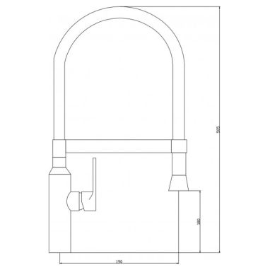 KRONER Смеситель для кухни однорычажный с гибким изливом KRP Küche-C035 (CV020012)