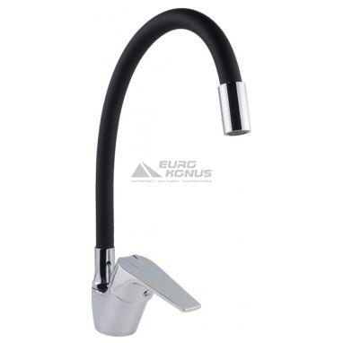 KRONER Смеситель для кухни однорычажный с гибким изливом KRM Odra-C032BLK (CV021167)